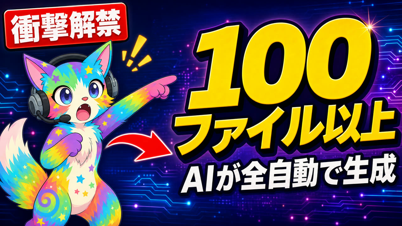 動画データ100ファイル以上 AIが全自動で生成